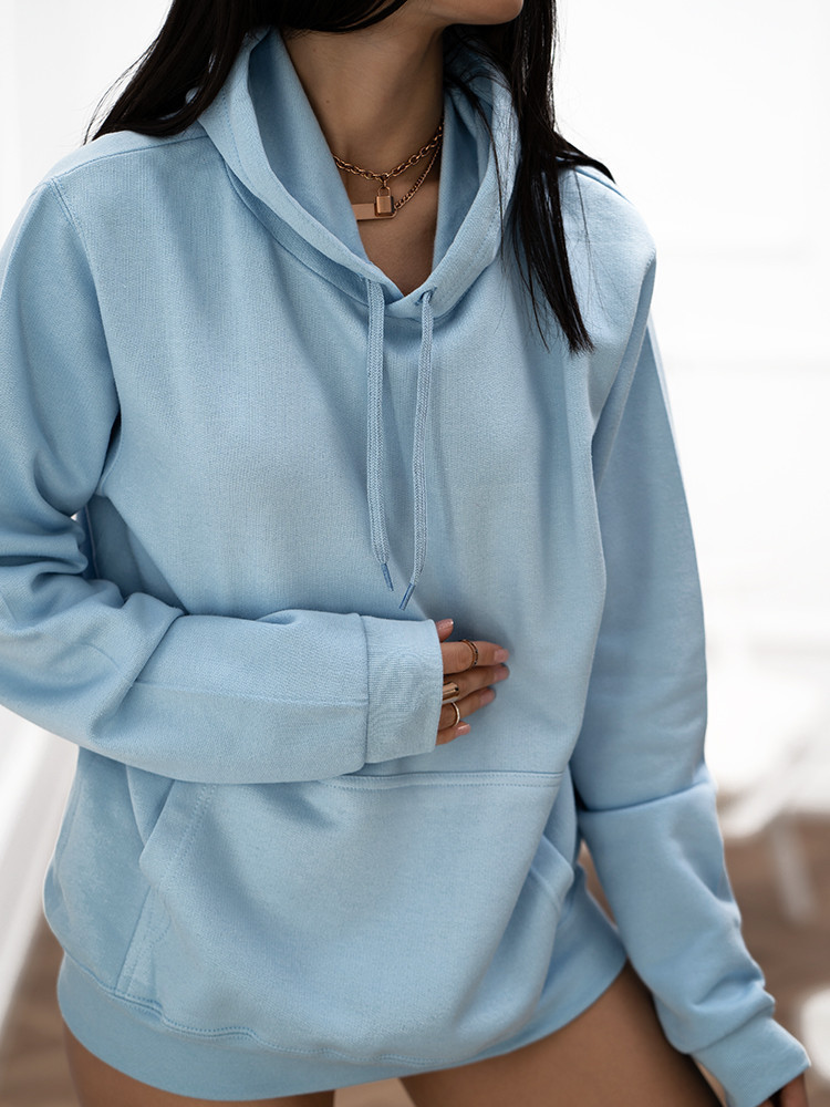 THE BASIC BABY BLUE HOODIE