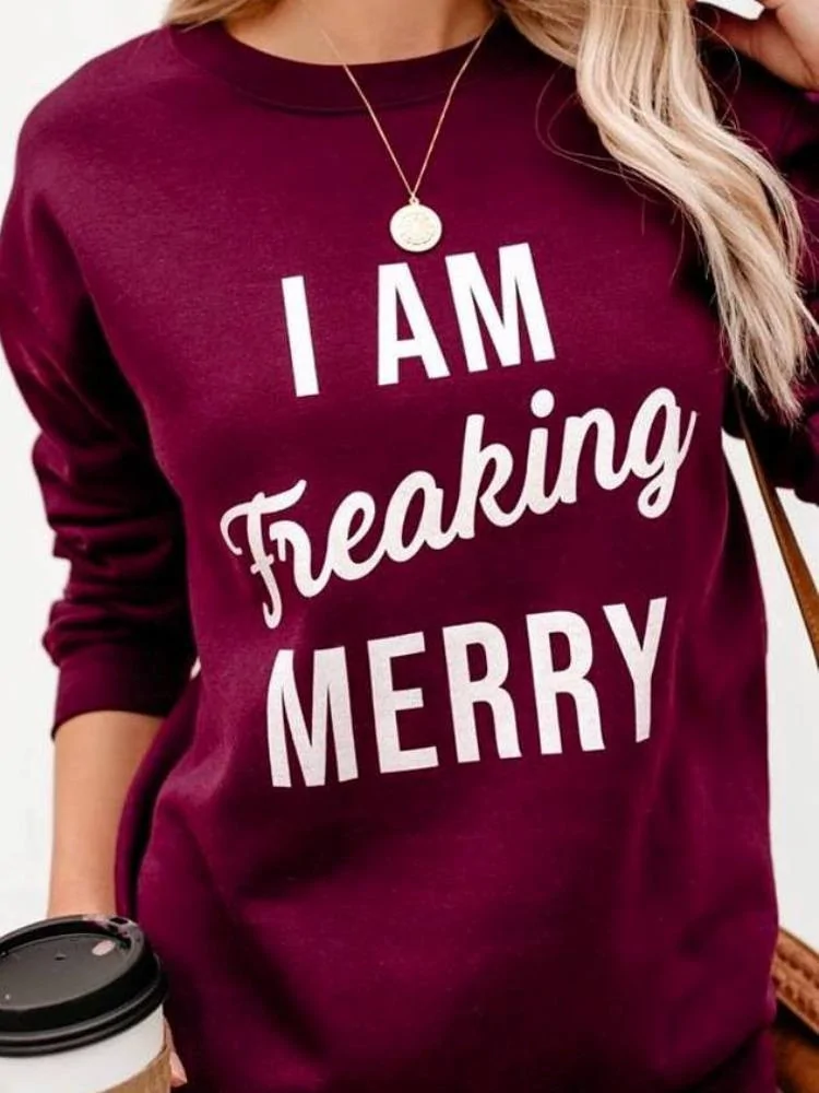 FREAKING MERRY WINE SWEATSHIRT
