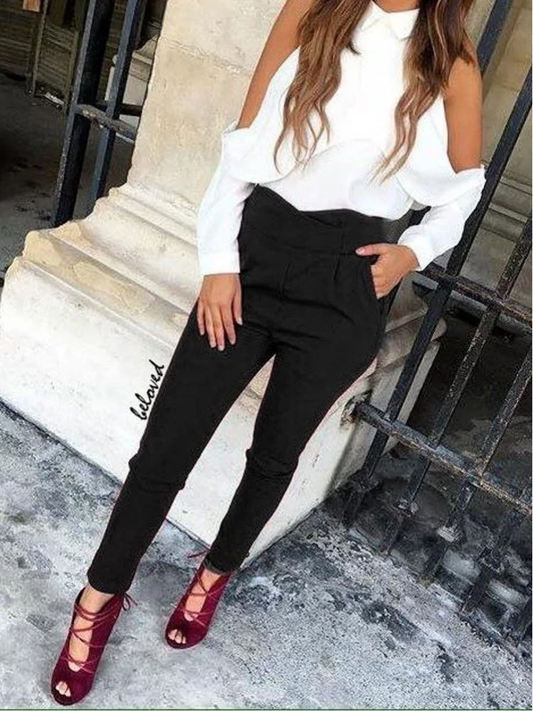 BEVERLY BLACK HI WAISTED PANTS