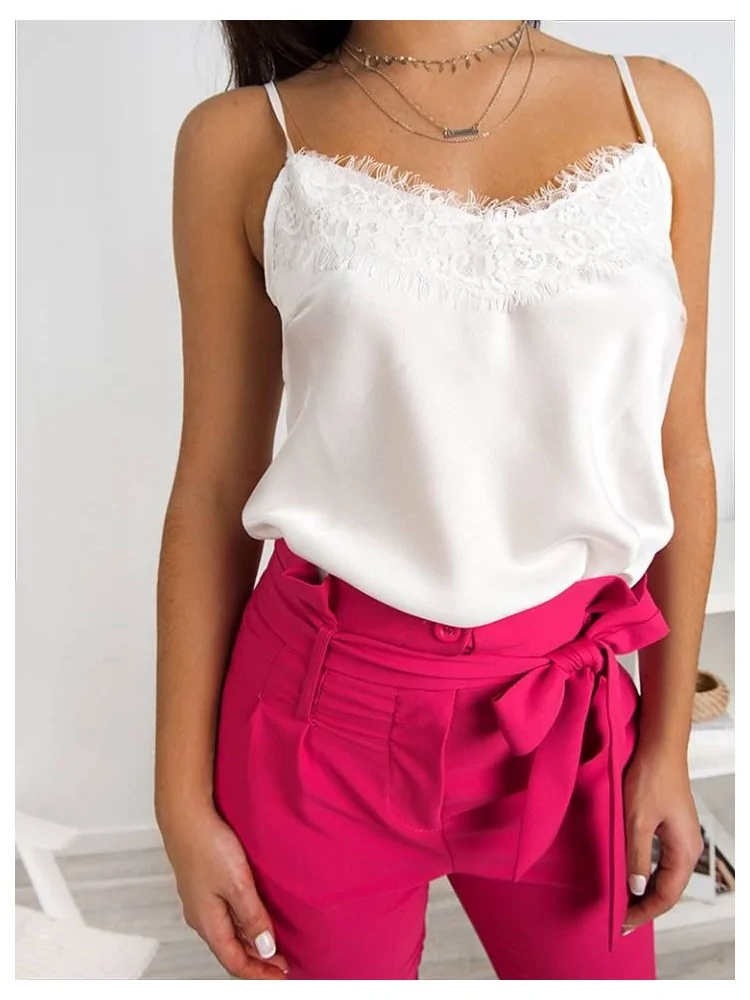 WHITE SATIN LINGERIE TOP