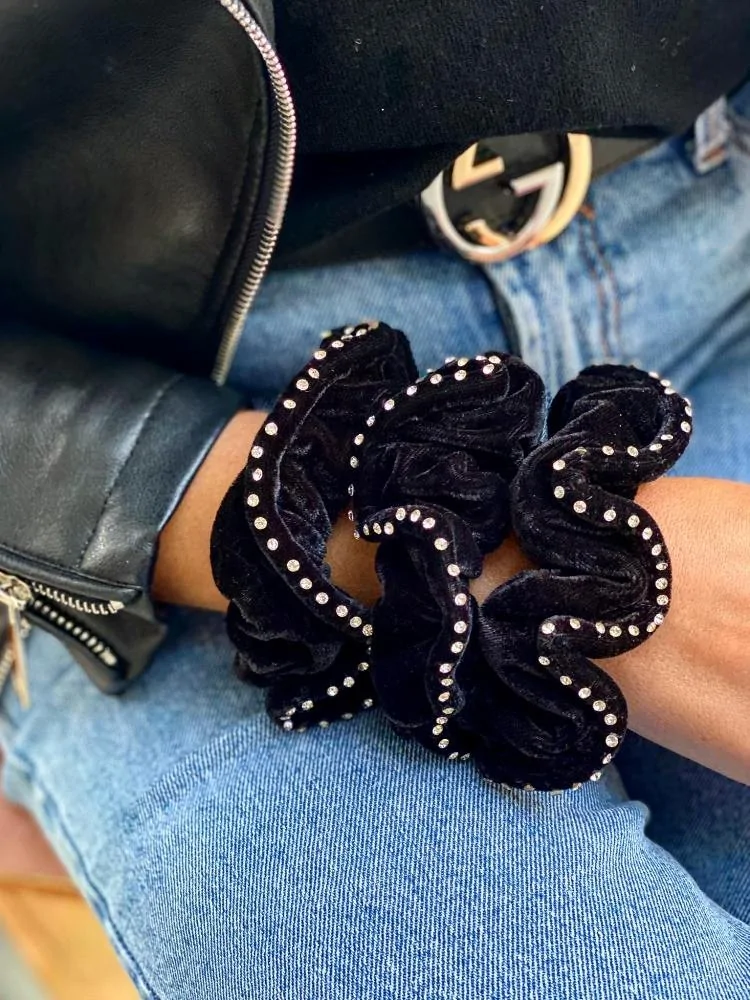 ALEK VELVET STRASS SCRUNCHIES
