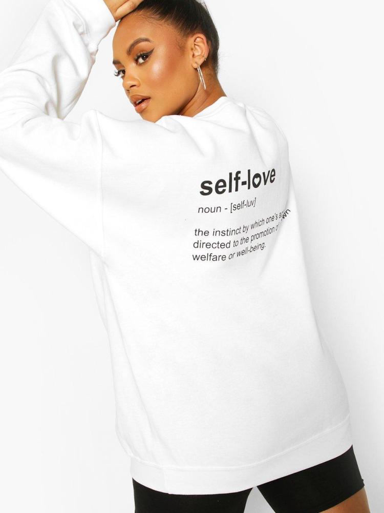 SELF LOVE WHITE SWEATSHIRT