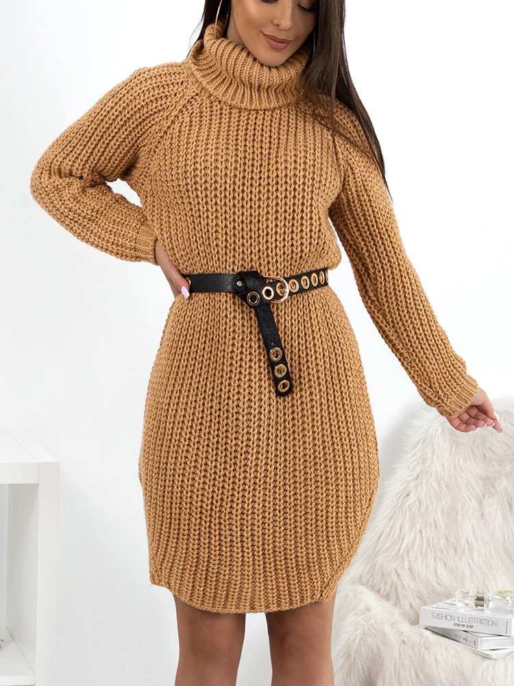 CECILIA CAMEL KNITTED DRESS