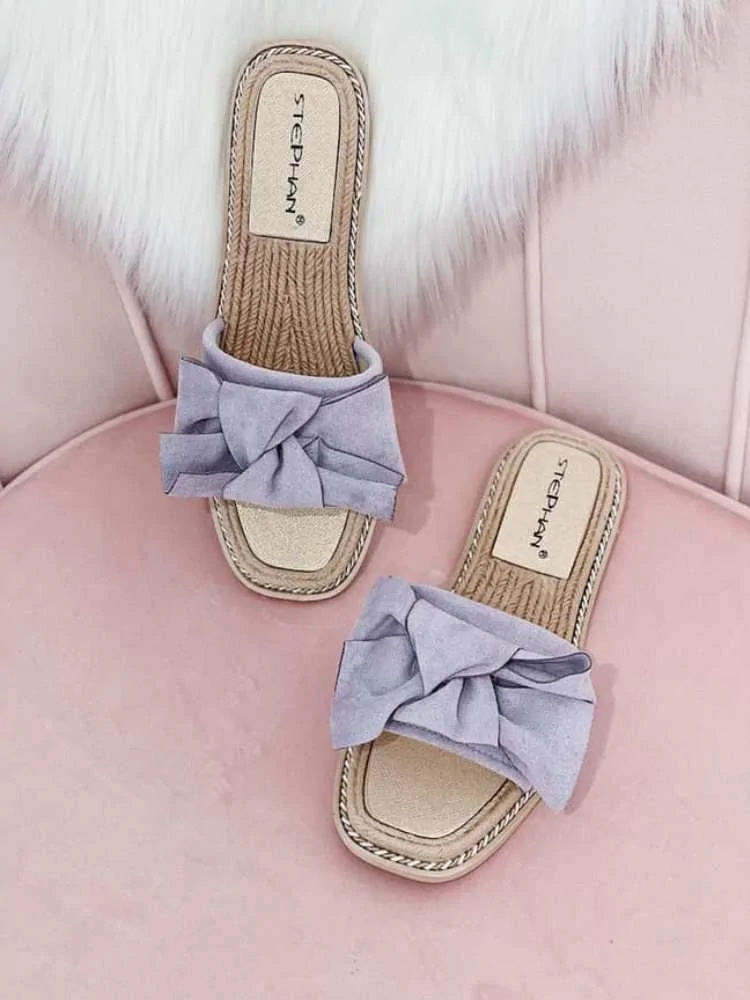 ISOBEL LILA BOW SLIPPERS