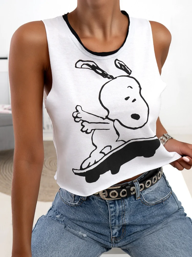 SKATE SNOOPY WHITE TANK TOP