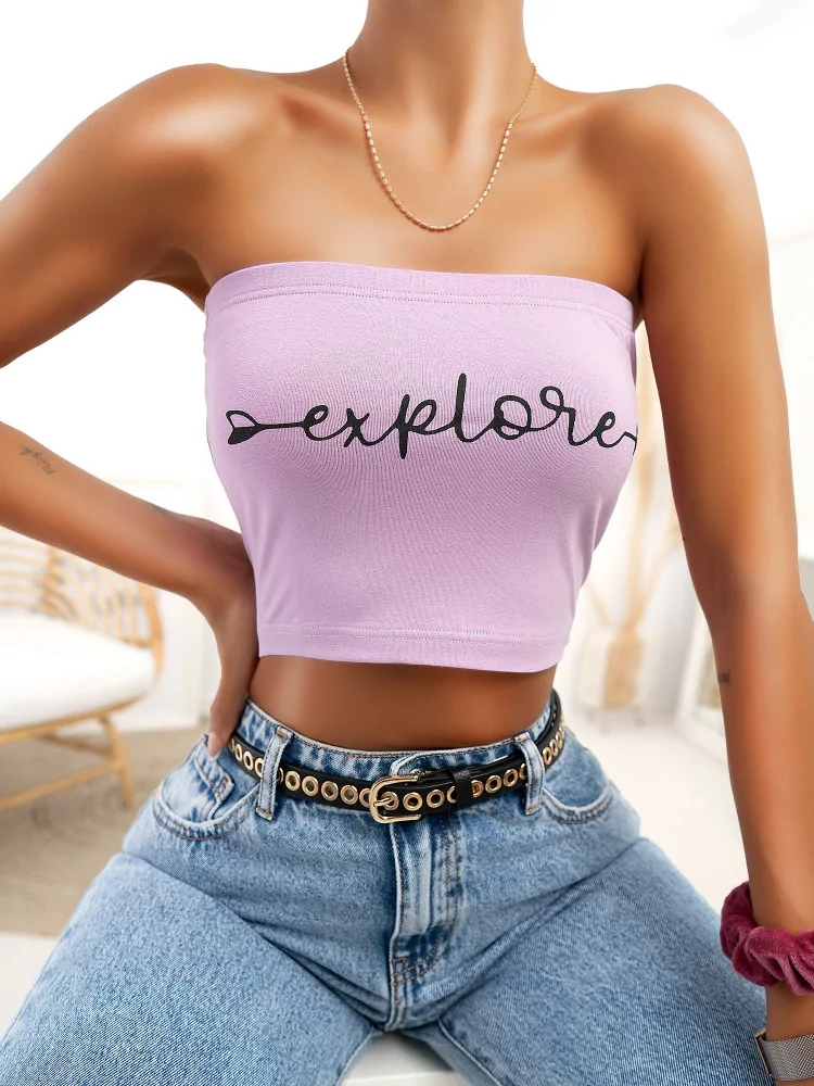 EXPLORE LILA STRAPLESS TOP