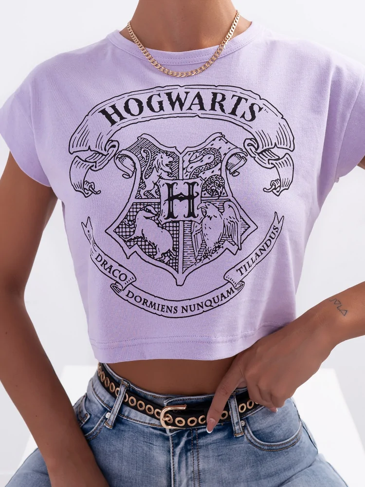 HOGWARDS LILA CROP TSHIRT