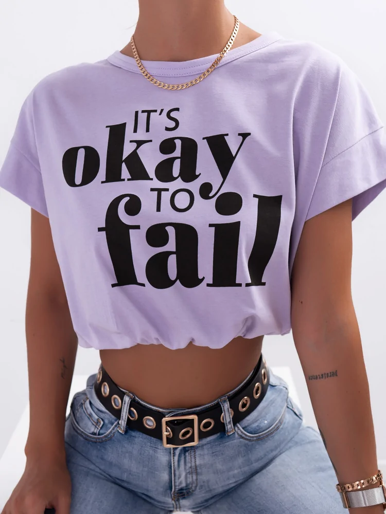 FAIL LILA CROP TSHIRT