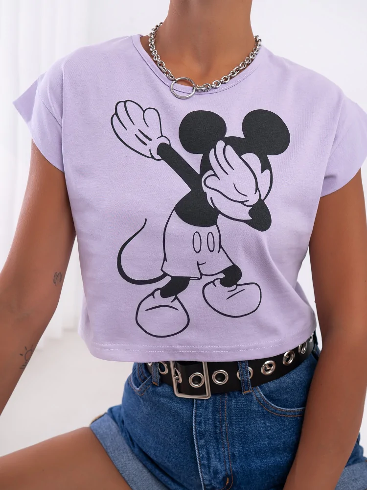 MOUSE DUB LILA CROP TSHIRT