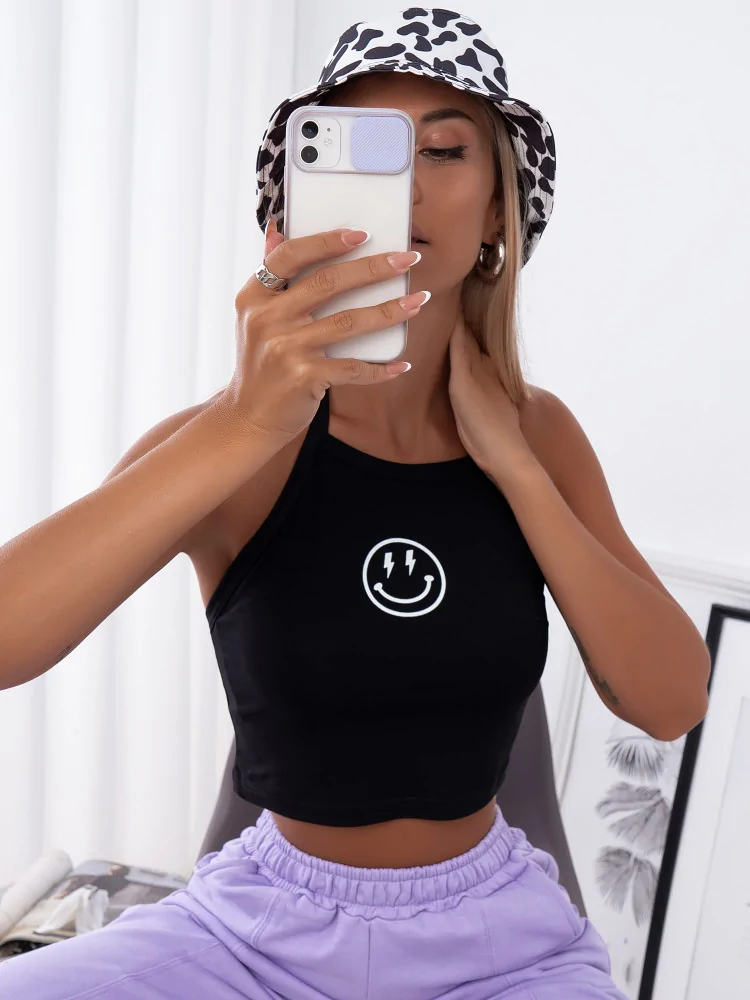 THUNDER BLACK HALTER TOP