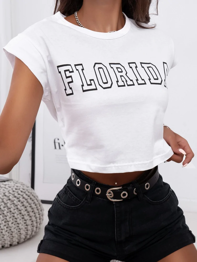 MY FLORIDA WHITE CROP T-SHIRT