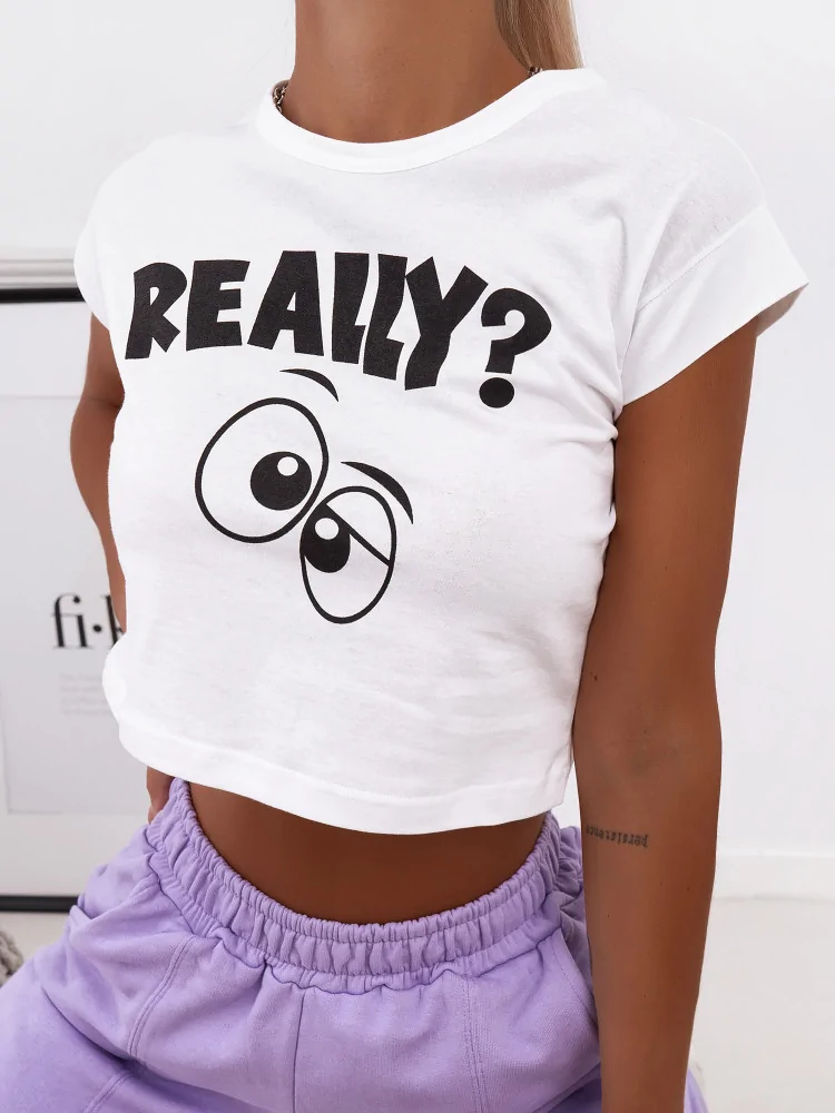 REALLY WHITE CROP TSHIRT