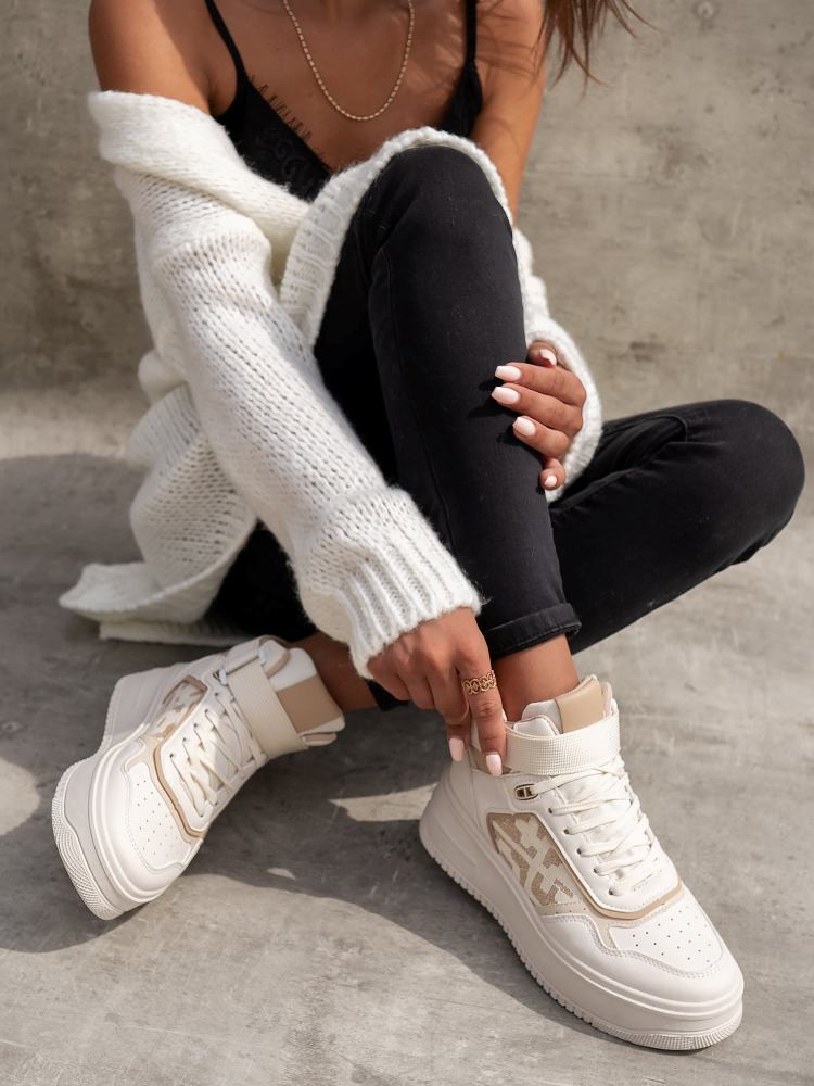 MIRLENA WHITE & GOLD SNEAKERS