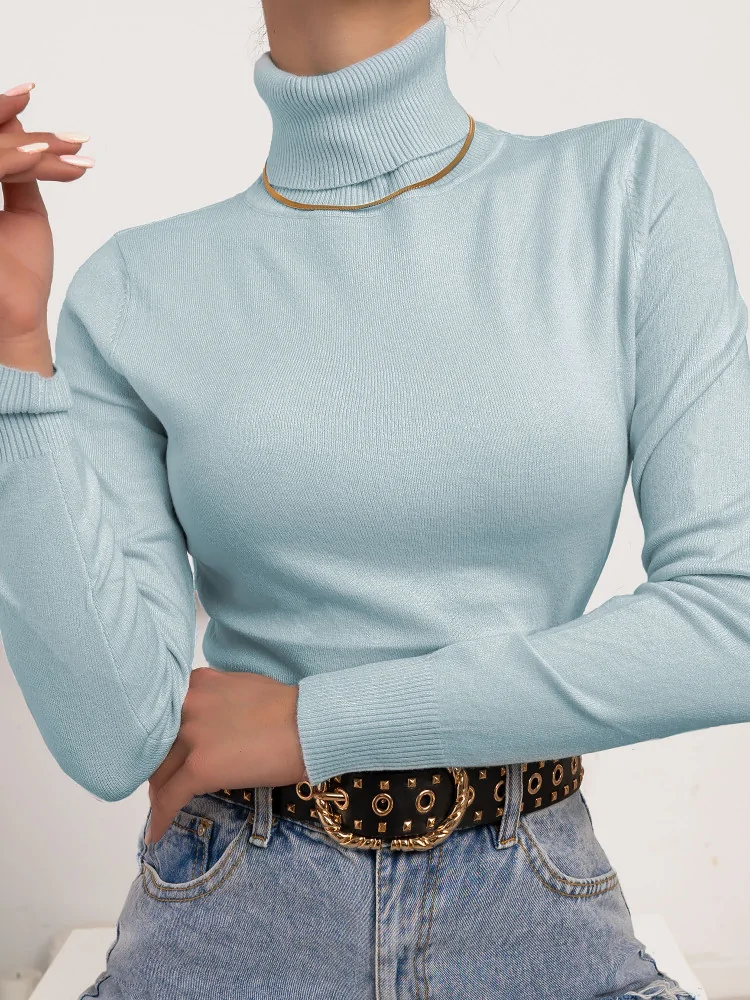 TRISHA BABY BLUE TURTLENECK
