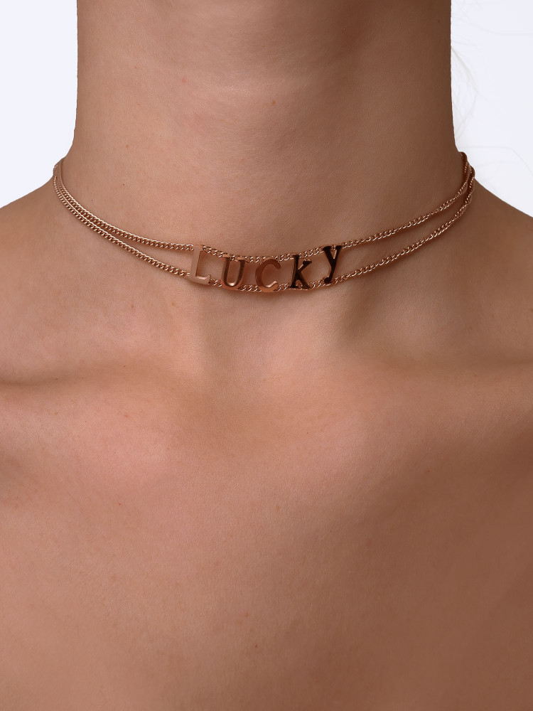ROSE GOLD NECKLACE LUCKY