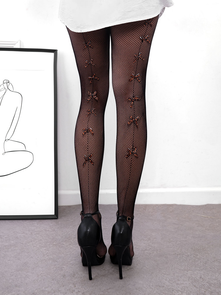 LEOPARD BOW TIGHTS