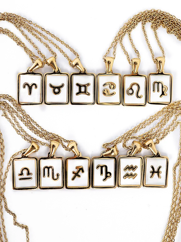 GOLD WHITE SQUARE ZODIAC...