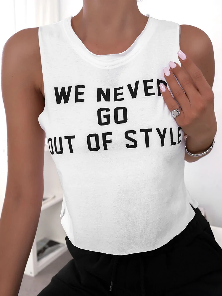 NEVER GO WHITE TANK TOP