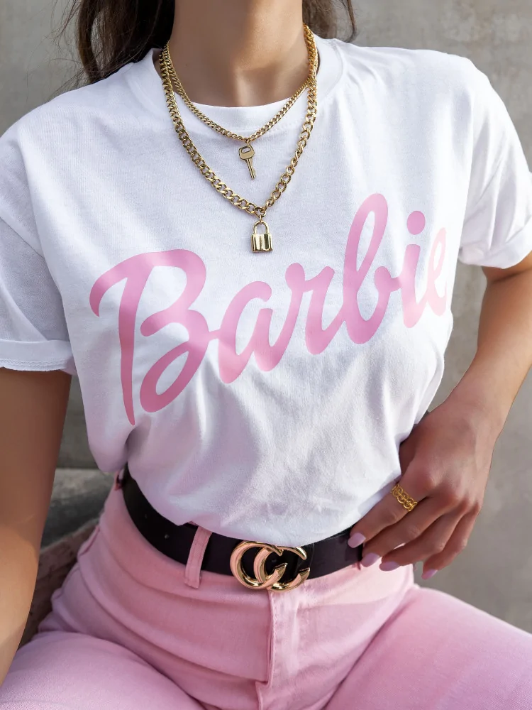 ΛΕΥΚΟ ΡΟΖ T-SHIRT BARBIE