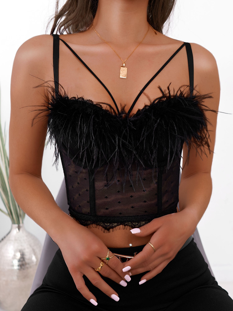 MOSS BLACK BUSTIER WITH...