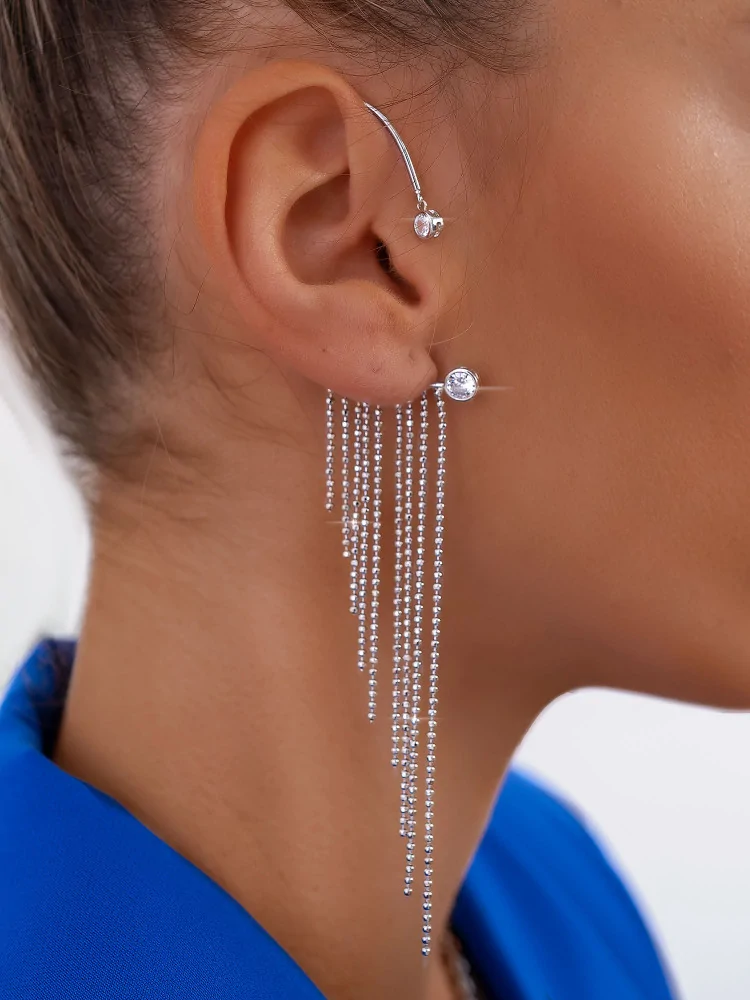 LUNA SILVER RAIN EARCUFF