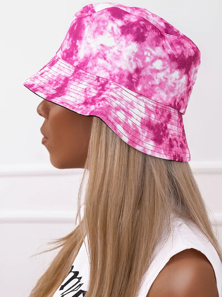 FUCHSIA TIE DYE BUCKET HAT