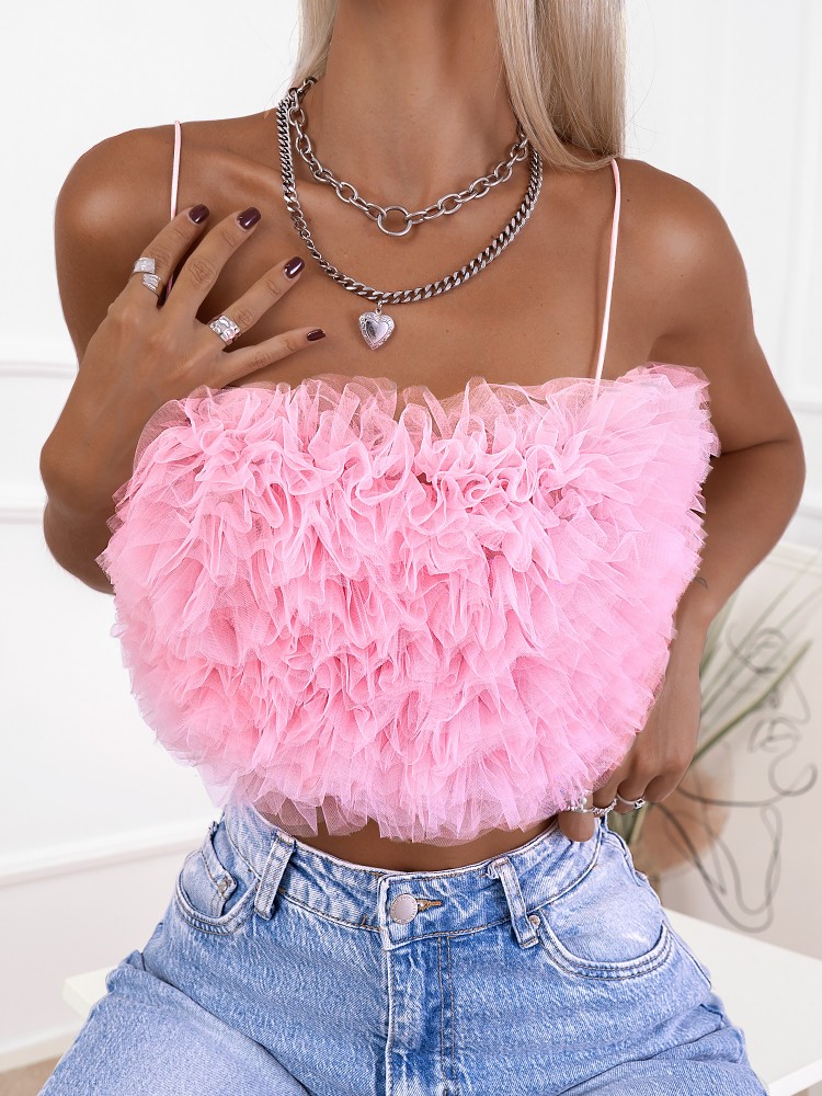 VERNAZZA PINK TULLE BUSTIER