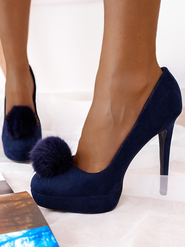 NARY BLUE SUEDE PUMPS