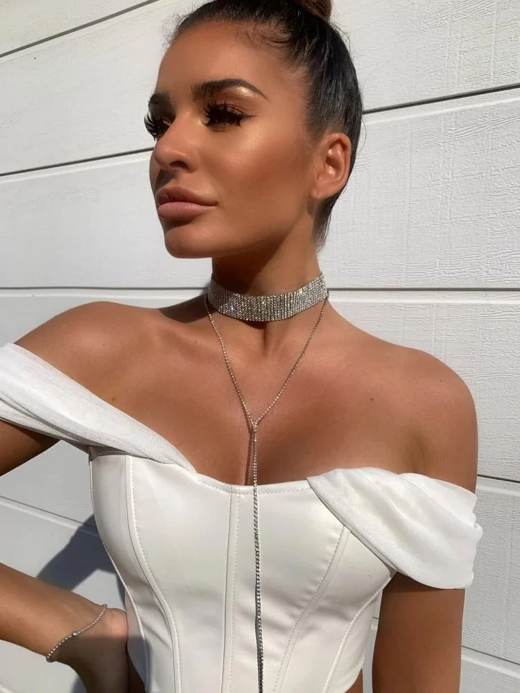 CHUNKY SILVER STRASS CHOKER