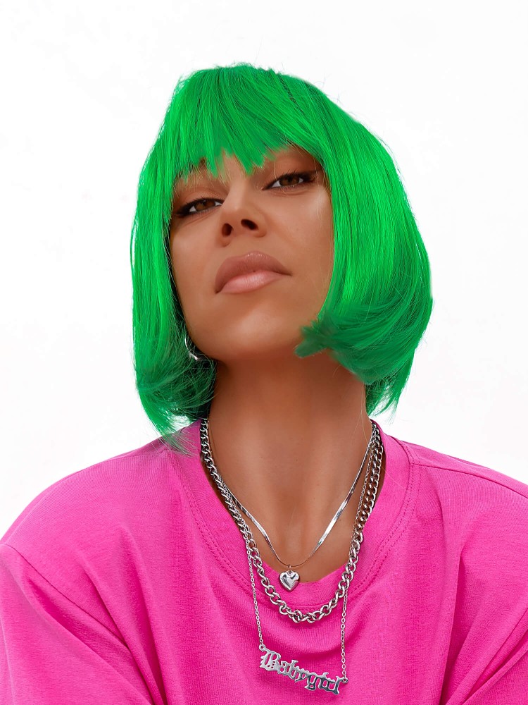 LYLA FLUO GREEN SHORT HAIR WIG