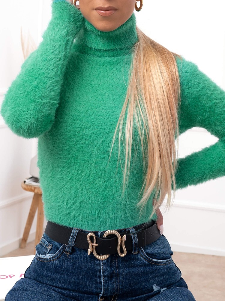 CYRINE GREEN KNITTED BLOUSE