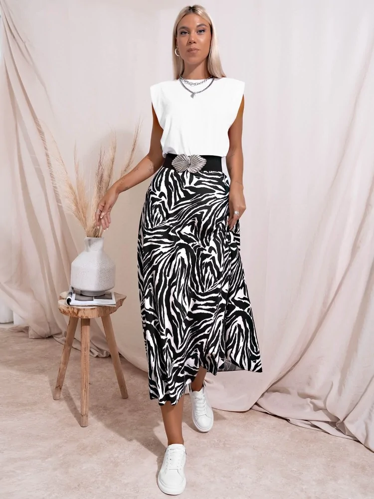 JANE ZEBRA MIDI SKIRT