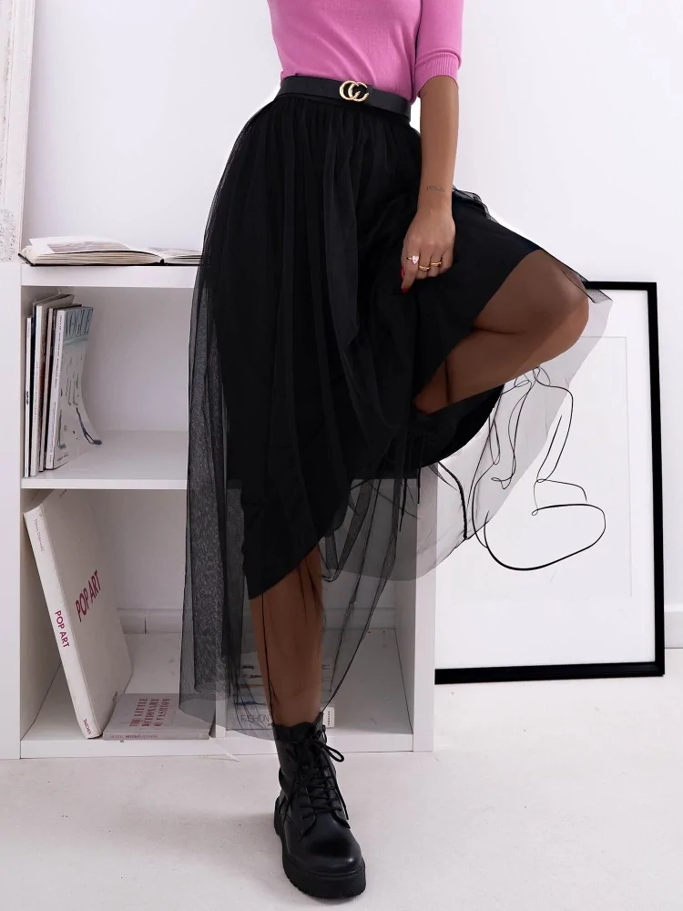ALISHA BLACK MAXI TULLE SKIRT