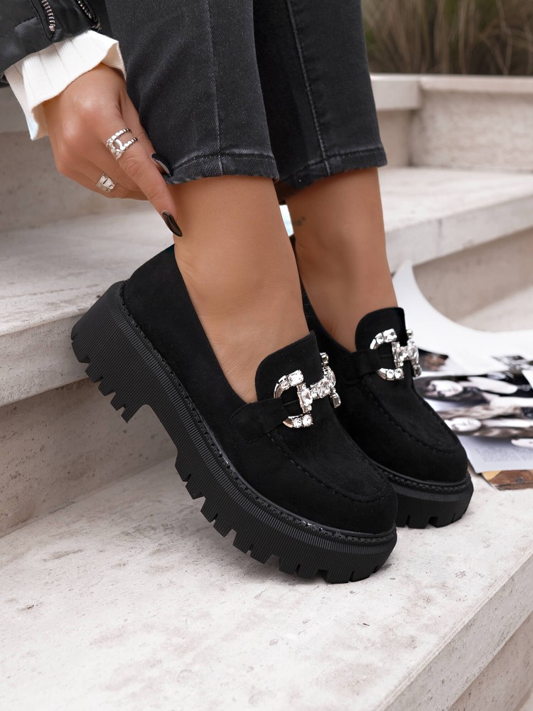 CHERYL BLACK SUEDE LOAFERS