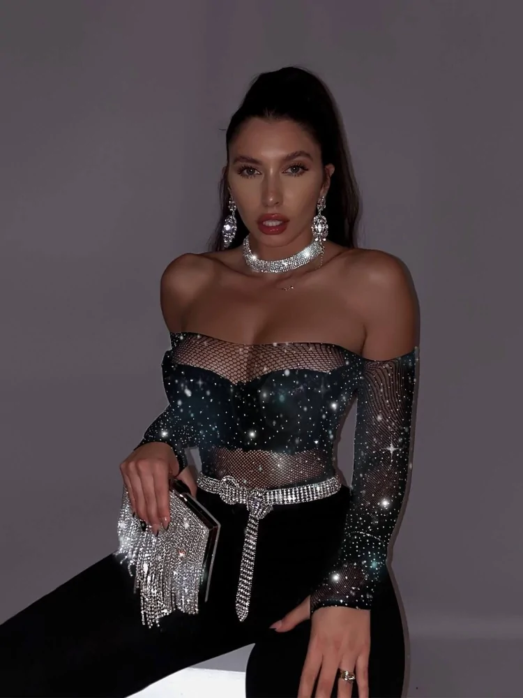LEXI STRASS NET BODYSUIT