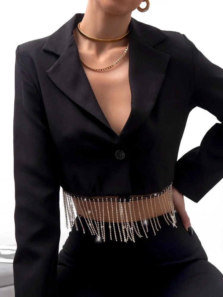 KRISTI CROP BLACK BLAZER