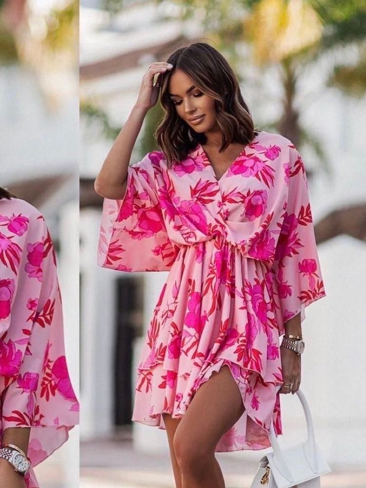 TERRY PINK FLORAL DRESS