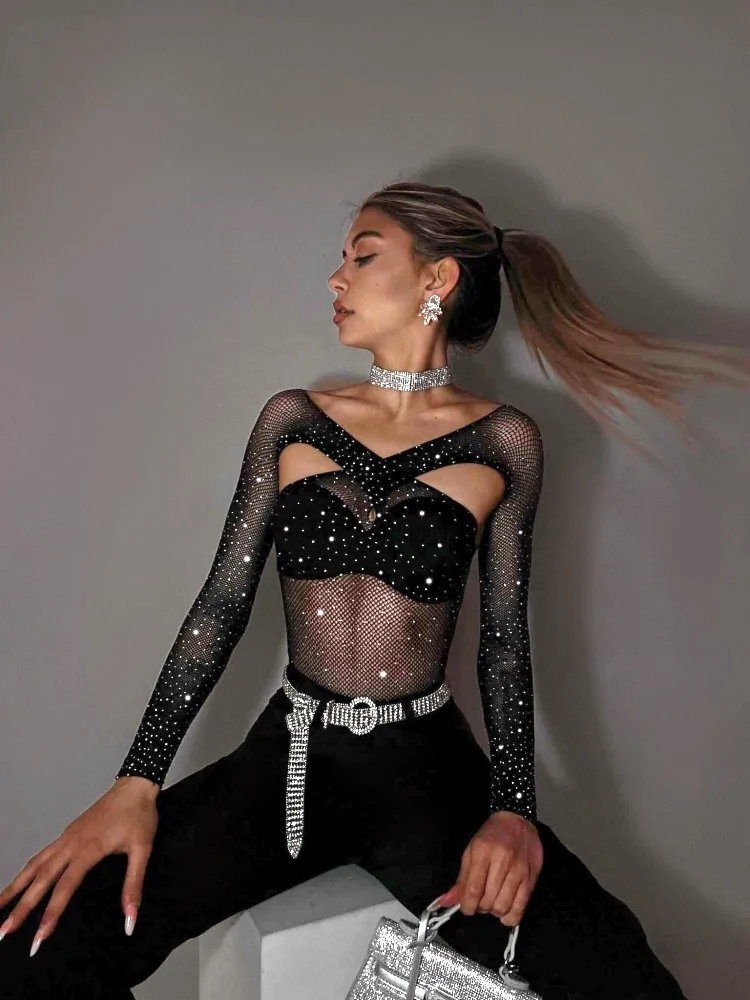 CORA NET STRASS BODYSUIT
