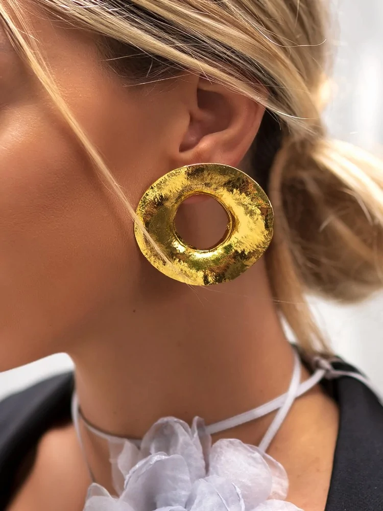 CΙRCLE GOLD EARRINGS