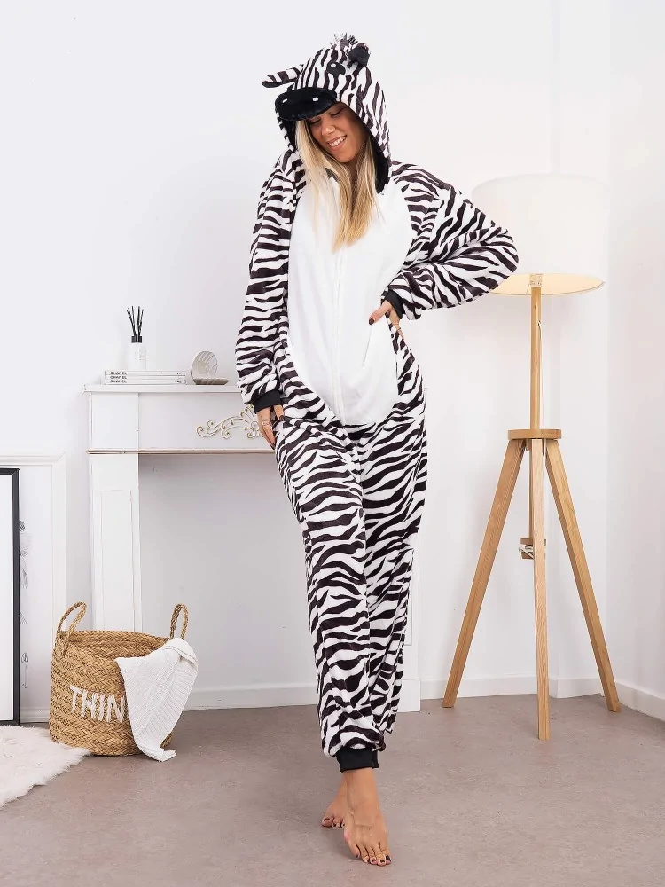 ZEBRA ONESIE VELOUR...