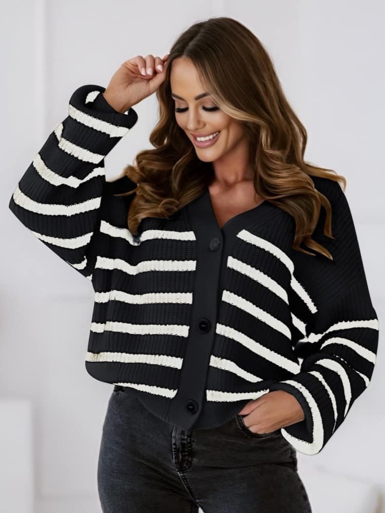 ILARIA STRIPED KNITTED...