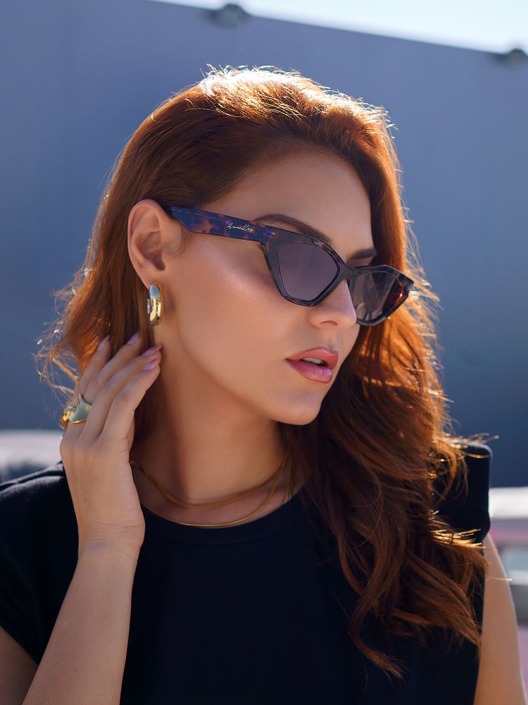 sense-shop ANNAKEY POLY PURPLE LEOPARD SUNGLASSES