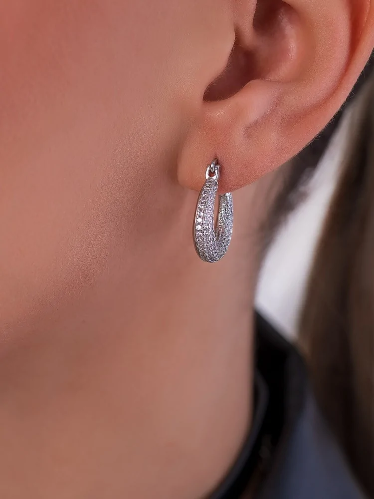 JESIE SILVER STRASS HOOP...