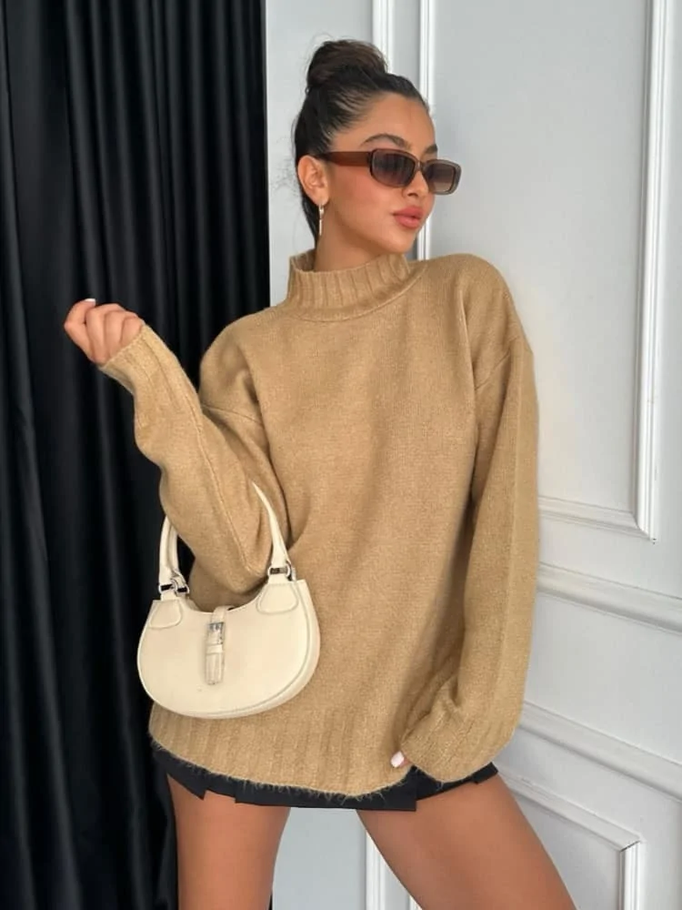 CAMEL KNITTED BLOUSE - SARPA