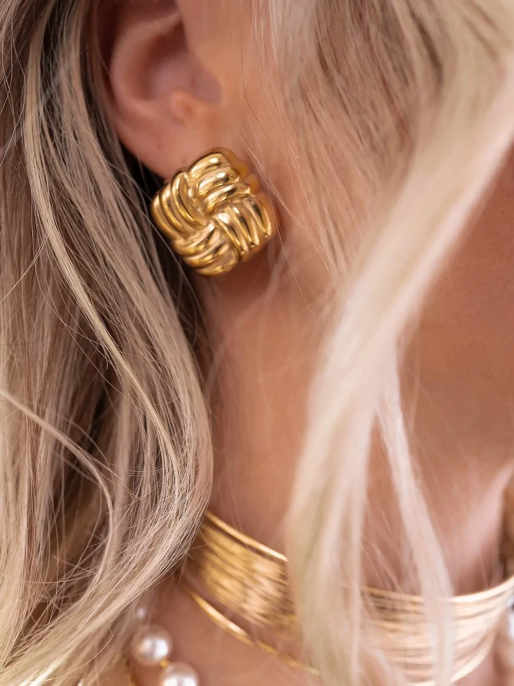 LIBERA GOLD SQUARE EARRINGS