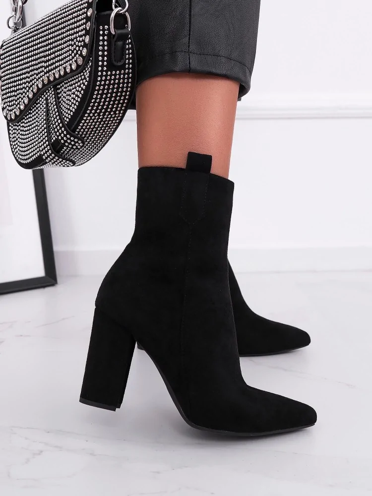 AARON SUEDE BLACK ANKLEBOOTS