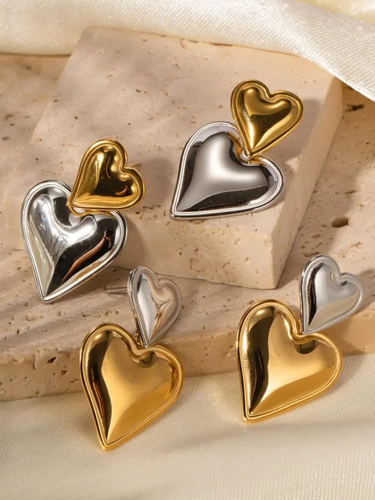 GOLD SILVER EARRINGS -CORASON