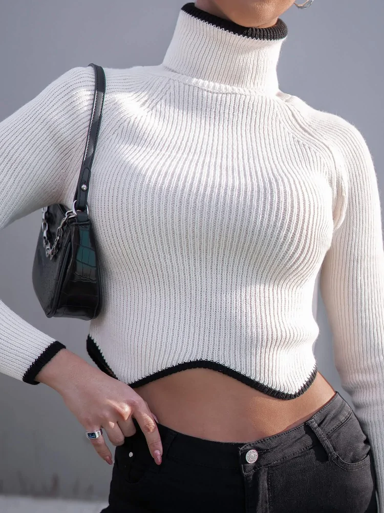 ALBIO WHITE CROP KNITTED...