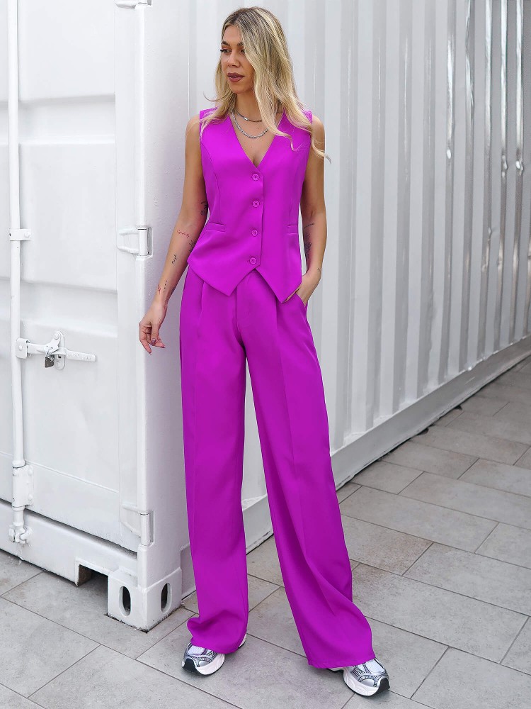 SET MAGENTA TROUSERS WITH...