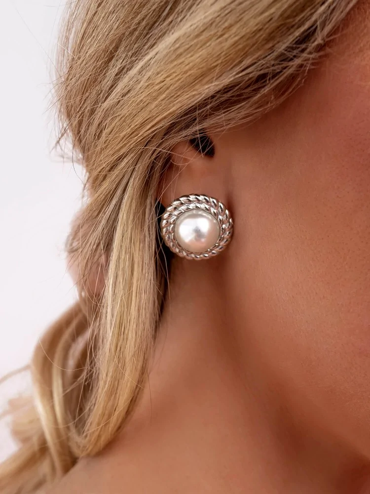 ANDREANA SILVER PEARL EARRINGS